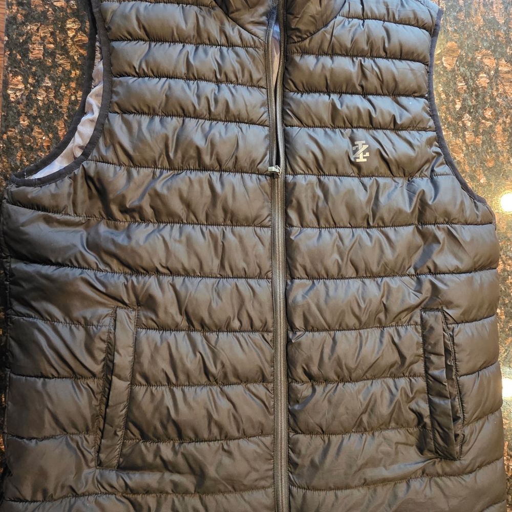 Black Puffer Vest with Izod Logo